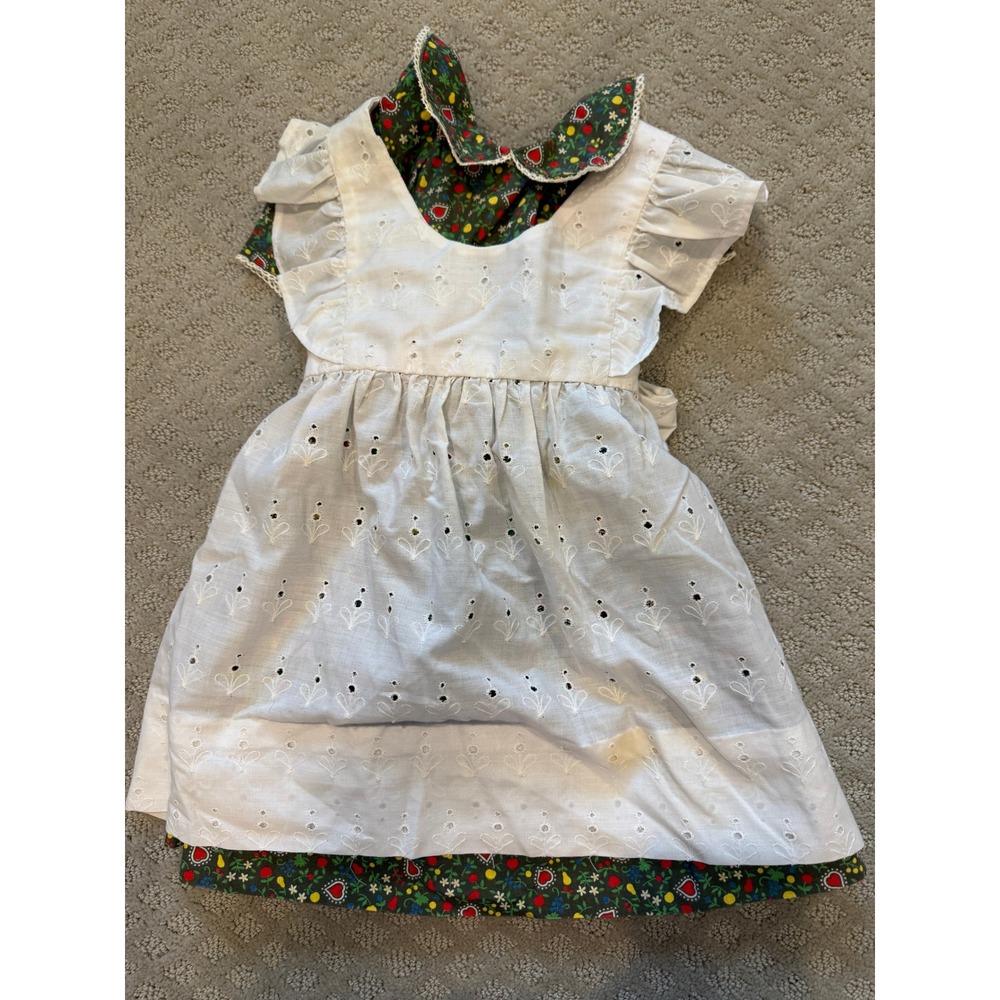 Handmade Pinafore apron‎ dress Little girls NO SIZE TAG 4/ 5 ? Cottagecore